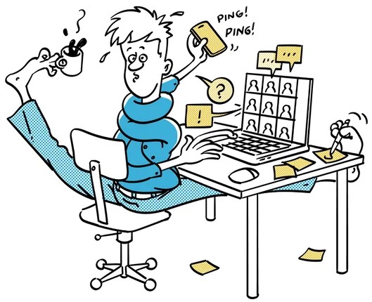 Illustration of multitasking